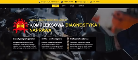 Projekt strony internetowej dla warsztatu samochodowego Autoglobe - Webeffect.